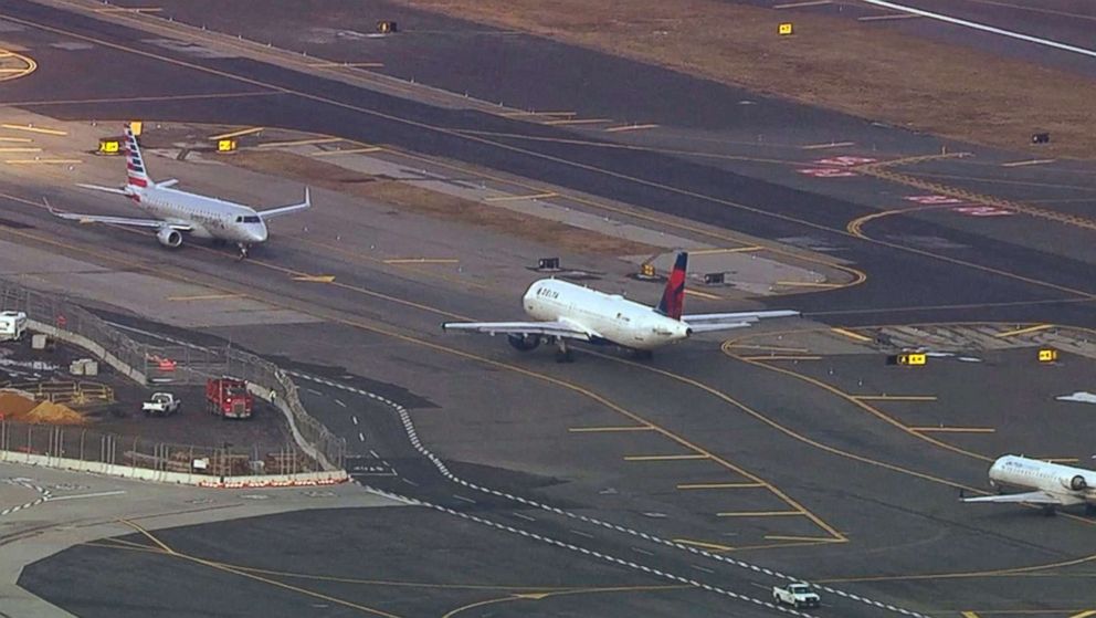 PHOTO: Planes sit on the tarmac at LaGuardia airport in New York, Jan. 25, 2019.