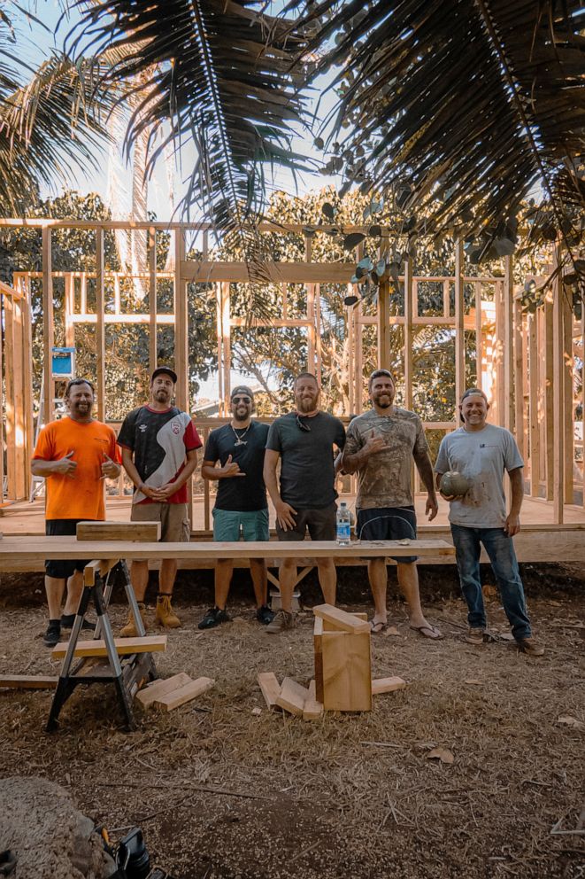 PHOTO: Juan Ricci and his team of workers are creating tiny houses for those who have been displaced by the Lahaina wildfire.