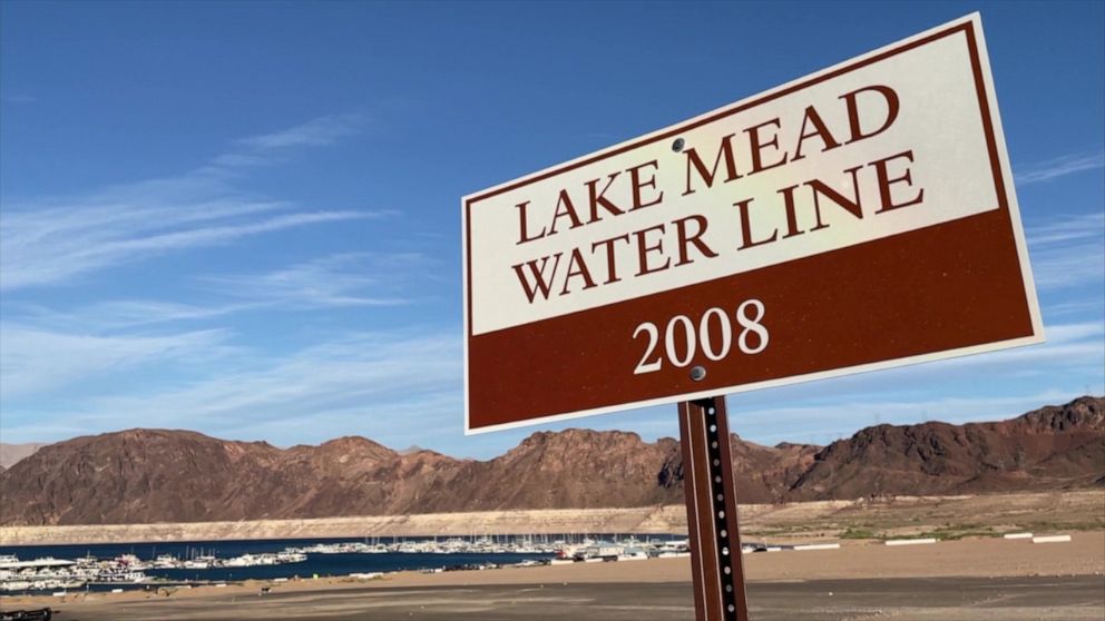 PHOTO: Lake Mead's water levels have reached historic lows due to a drought from the Colorado River.