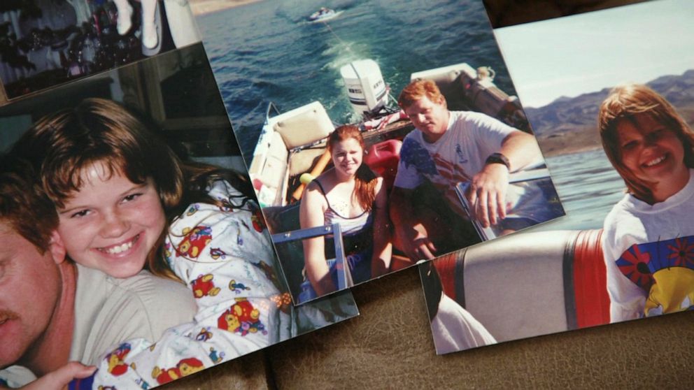 PHOTO: Tina Bushman shows childhood photos of her and her father Thomas Erndt.