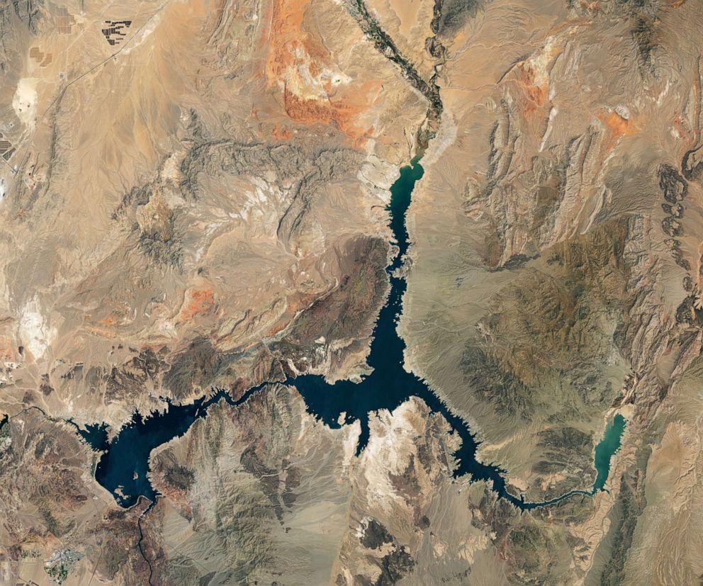 PHOTO: Images released by NASA show the water levels at Lake Mead, Nevada as of July 3, 2022.