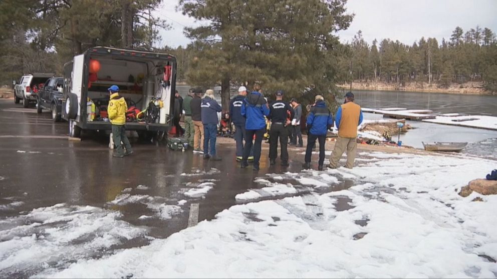 PHOTO: Two men and a woman died after they fell through the ice on a frozen lake in Coconino County, Ariz., Dec. 26, 2022.