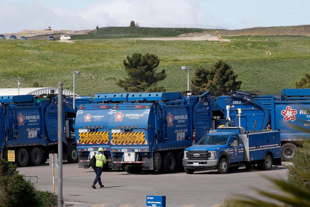 PHOTO: The Newby Island Landfill and the Newby Island Resource Recovery Park are seen in Milpitas, Calif., on March 12, 2019.