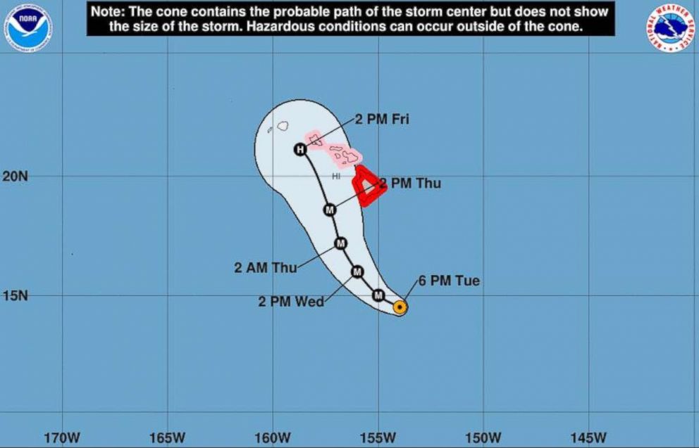 Hurricane Lane strengthened to Category 5 on Tuesday evening.