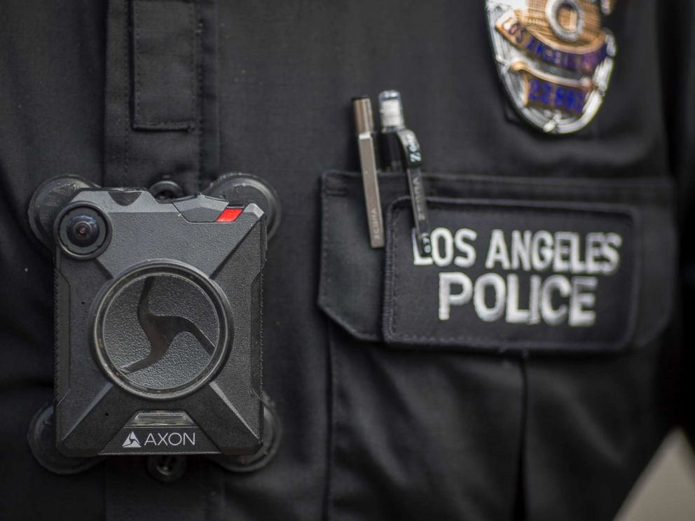 PHOTO: A Los Angeles police officer wears an AXON body camera, Feb. 18, 2017, in Los Angeles.