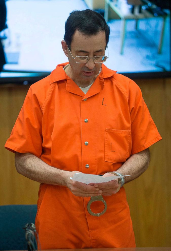 PHOTO: Former Michigan State University and USA Gymnastics doctor Larry Nassar appears in court for his final sentencing phase in Eaton County Circuit Court on Feb. 5, 2018 in Charlotte, Mich.  
