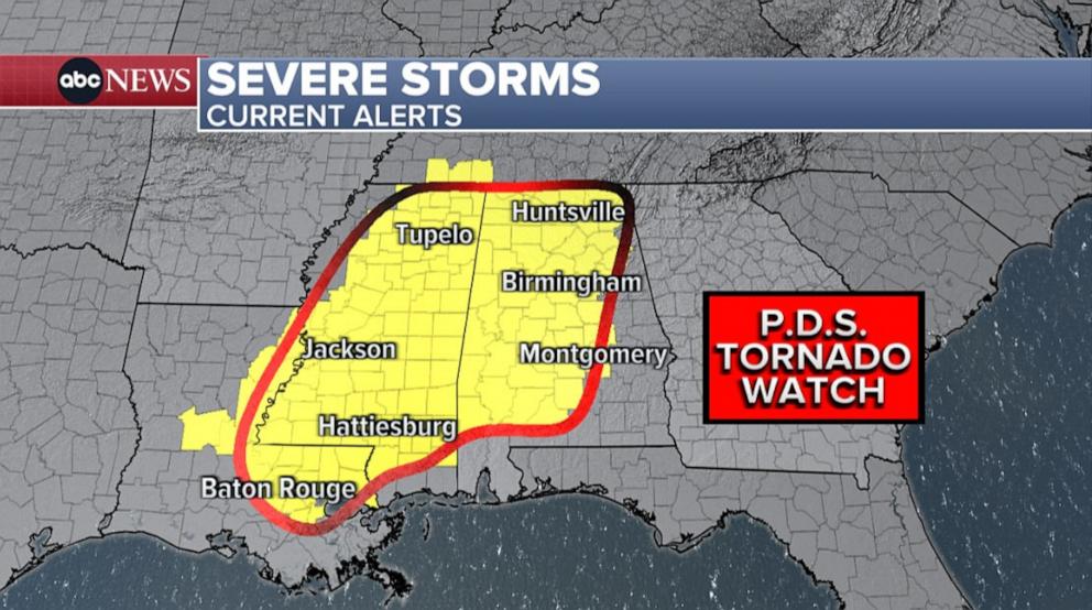 PHOTO: PDS tornado watch graphic