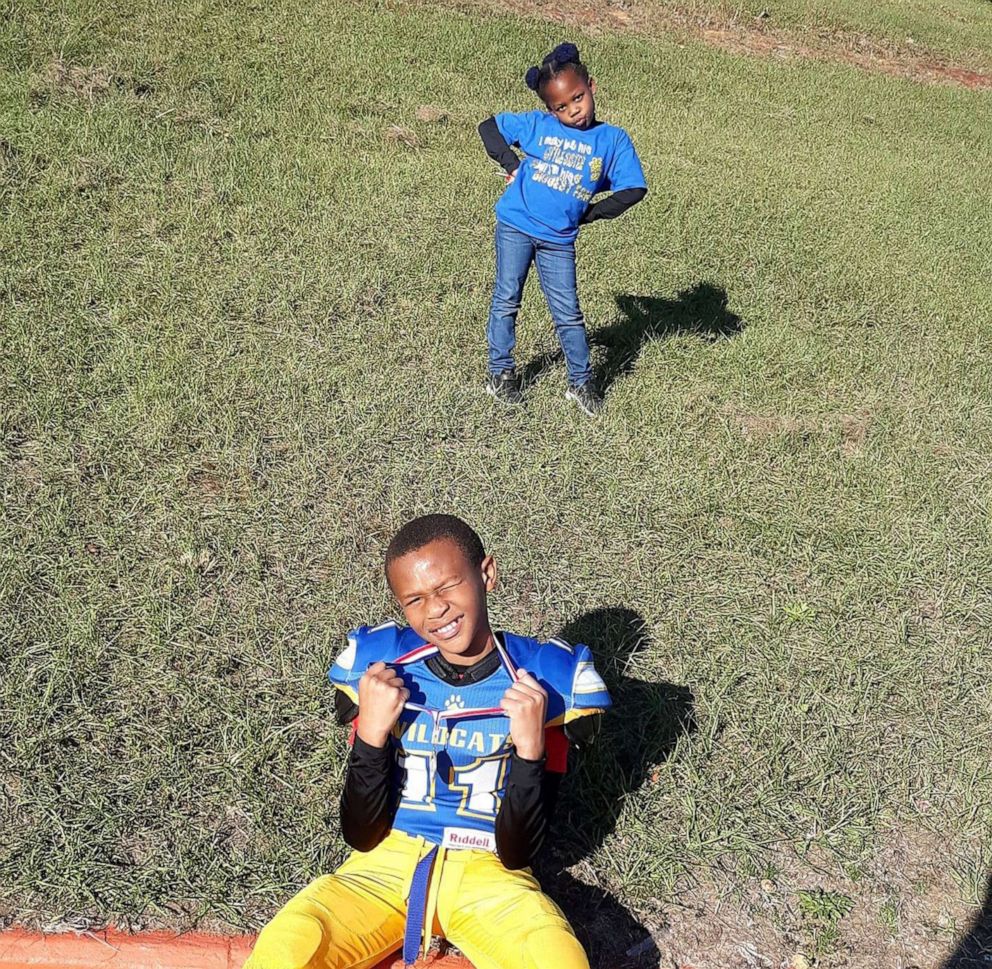 PHOTO: Latoya Floyd's children, 10-year-old Tyler Floyd and 6-year-old Skylar Woods, pictured in an undated family photo, will be returning to school in Pensacola, Fla., this fall despite concerns of the coronavirus.