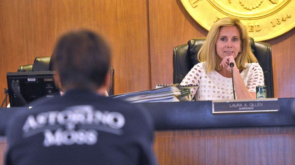 PHOTO: Hempstead Town Supervisor Laura Gillen presides over a meeting.