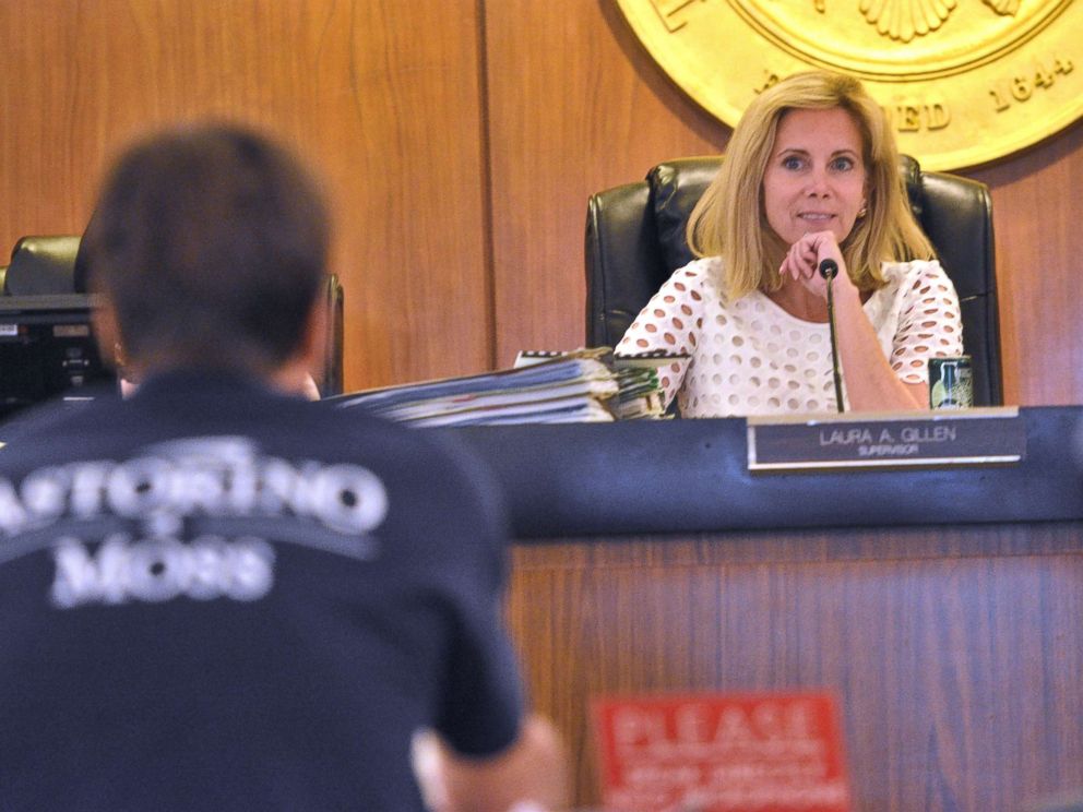 PHOTO: Hempstead Town Supervisor Laura Gillen presides over a meeting.