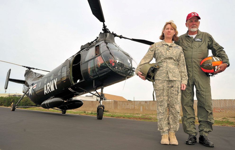 PHOTO: Cal Guard Col. Laura Yeager is seen here in 2013 with her father, retired Cal Guard Maj. Gen. Robert Brandt.