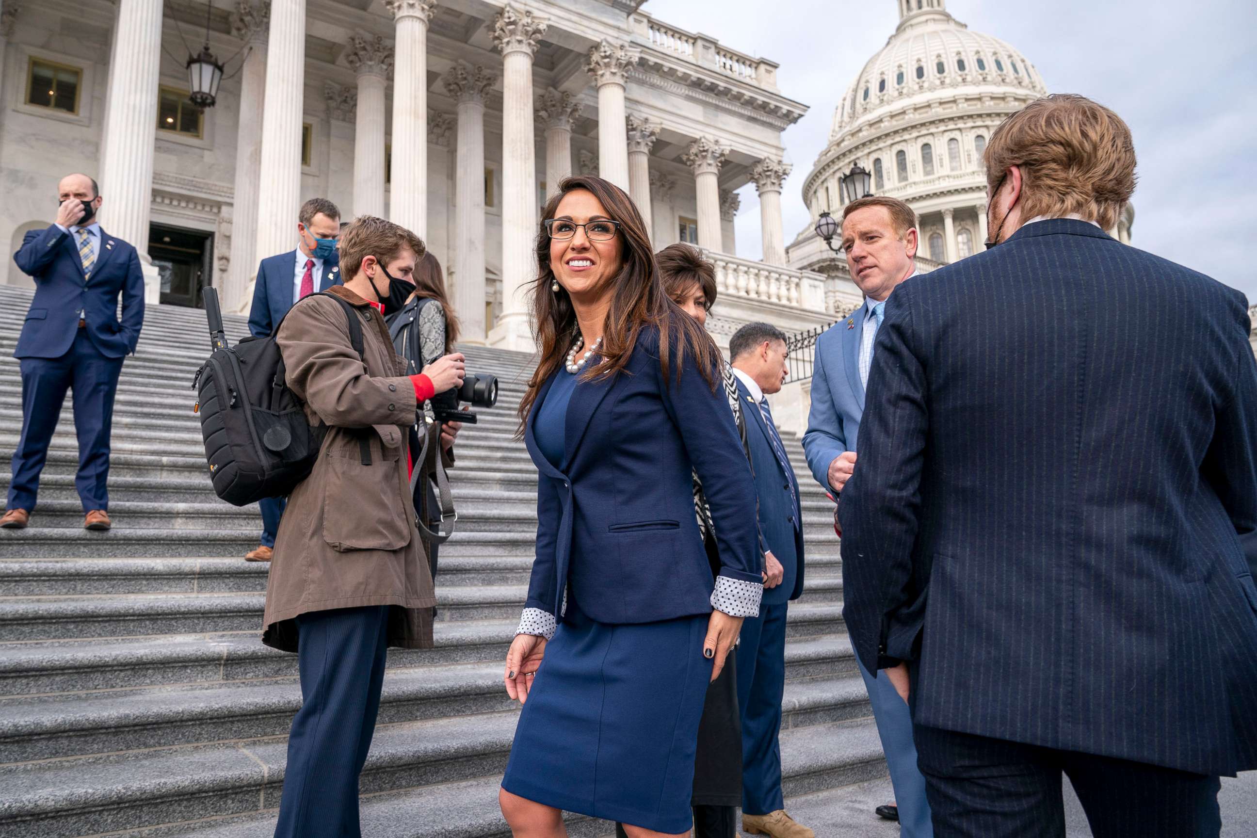 PHOTO: Rep. Lauren Boebert joins other freshman Republican House members for a group photo at the Capitol in Washington, Jan. 4, 2021.