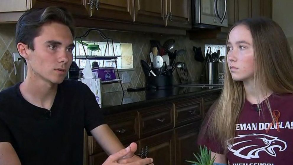PHOTO: Lauren Hogg, 14, and her brother, David, 17, talk about the mass shooting at their school in Parkland, Fla.