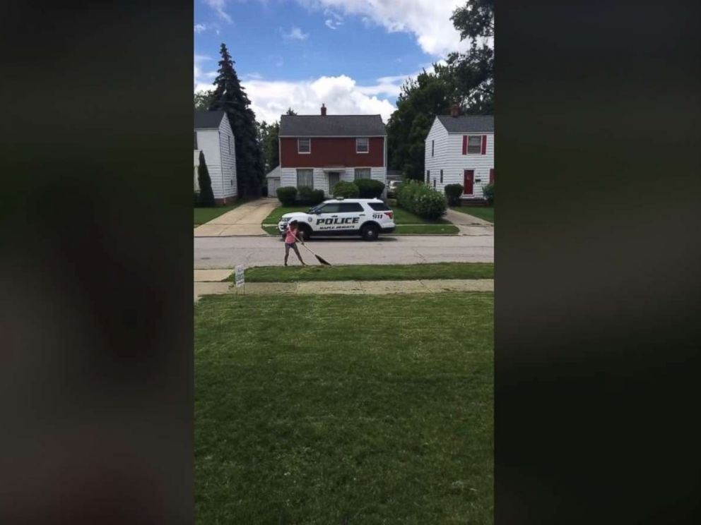   PHOTO: A police car is stationed outside Lucille Holt Colden's home in Maple Heights, Ohio. 