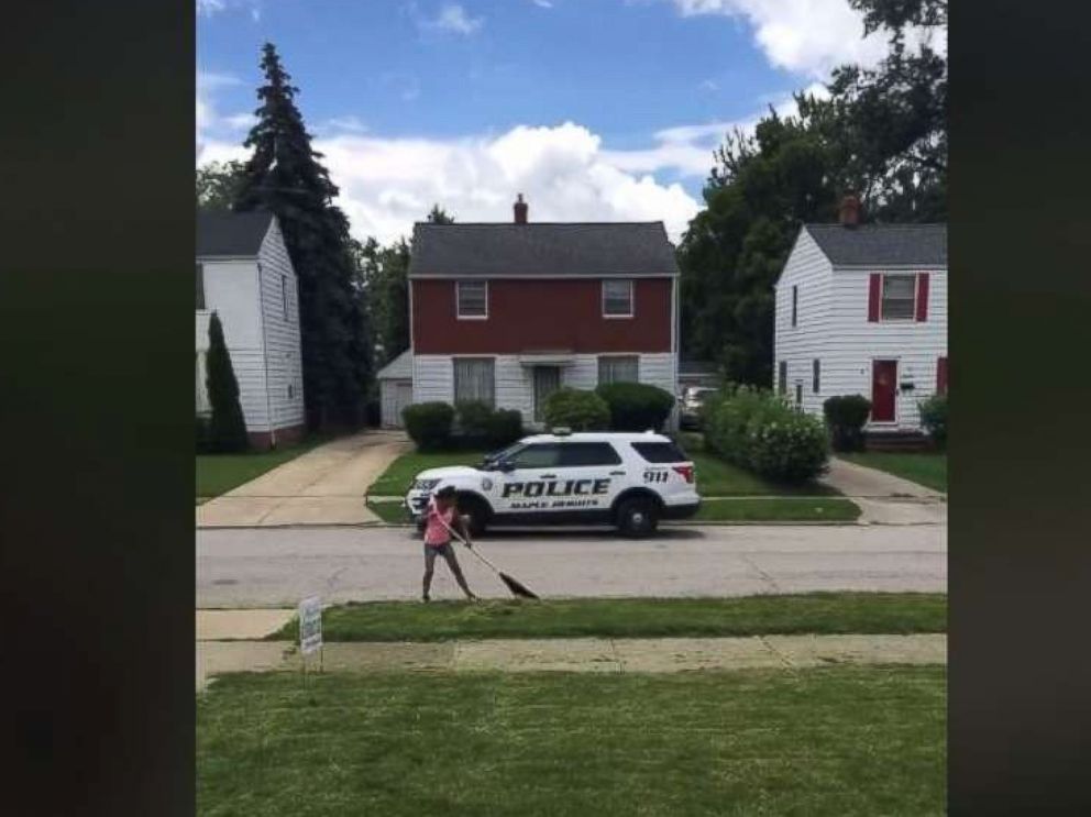 PHOTO: A police car is seen parked outside the home of Lucille Holt Colden in Maple Heights, Ohio. 