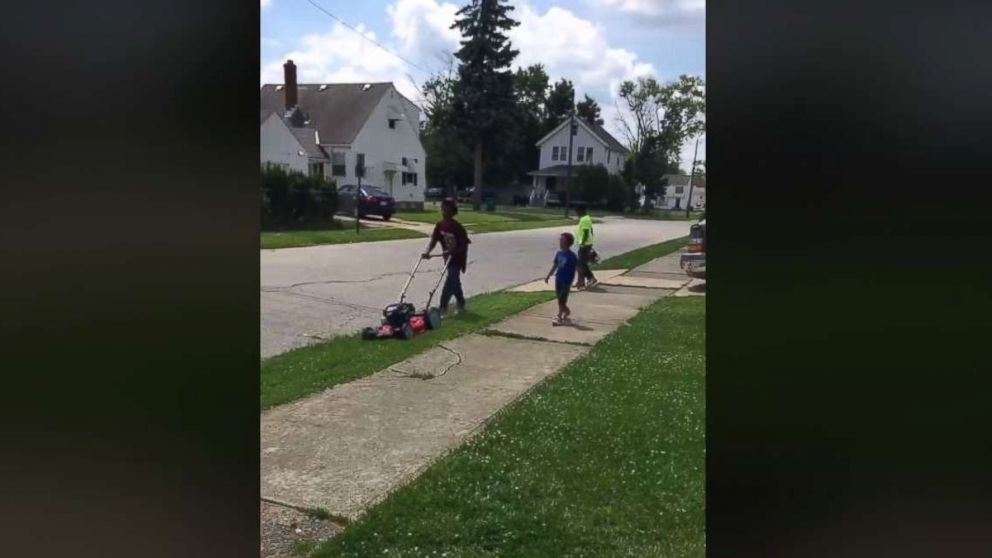 Teen neighbor's mom in yard