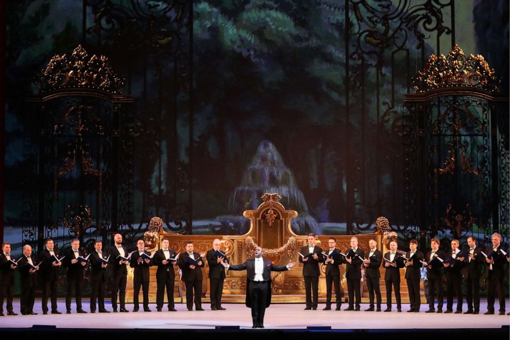 PHOTO: In this Nov. 4, 2019, file photo, Lawrence Brownlee (C) performs at Opera Ball at the Bolshoi Theatre in Moscow.