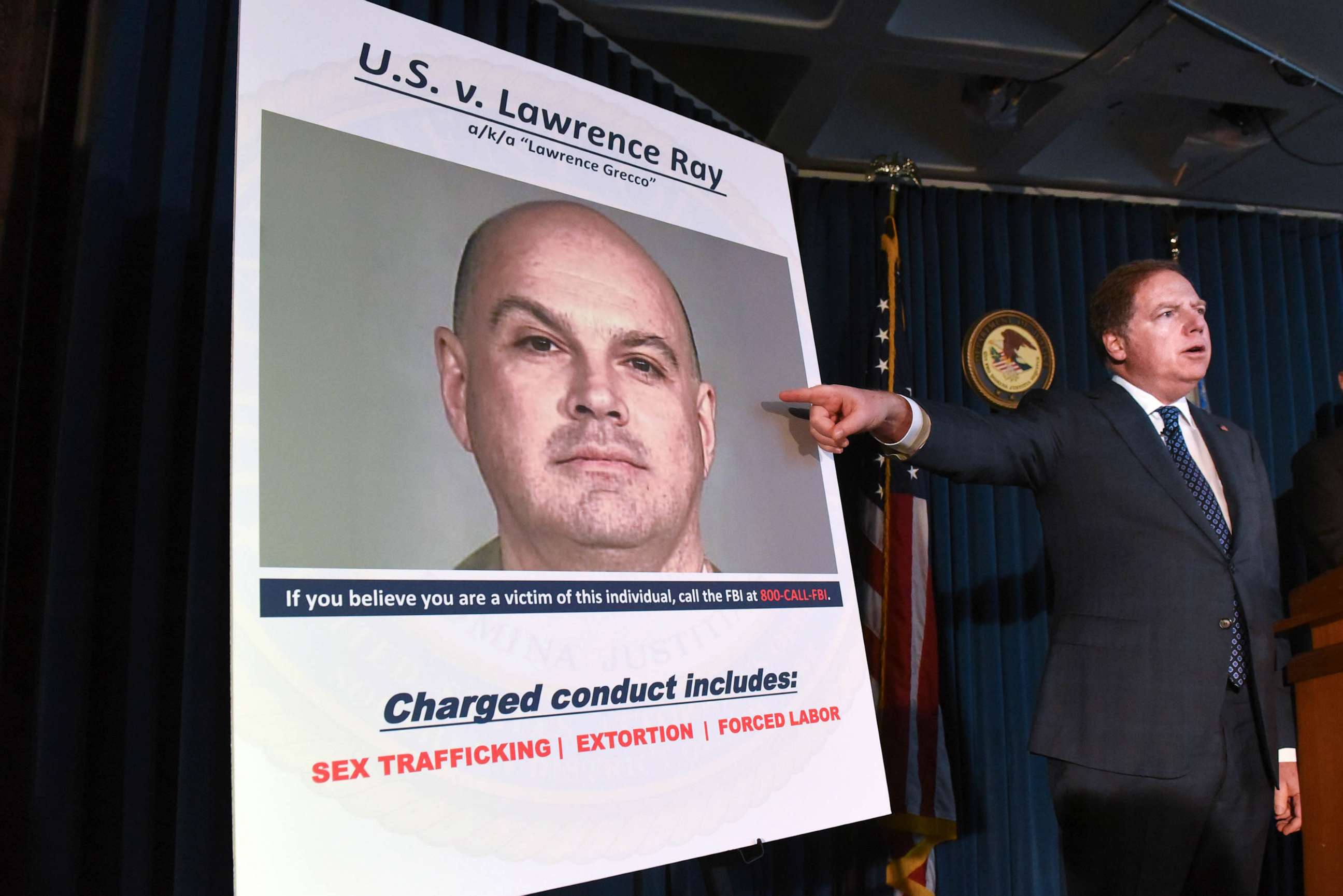 PHOTO: FILE - United States Attorney for the Southern District of New York, Geoffrey Berman announces the indictment against Lawrence Ray aka "Lawrence Grecco", Feb. 11, 2020 in New York City.