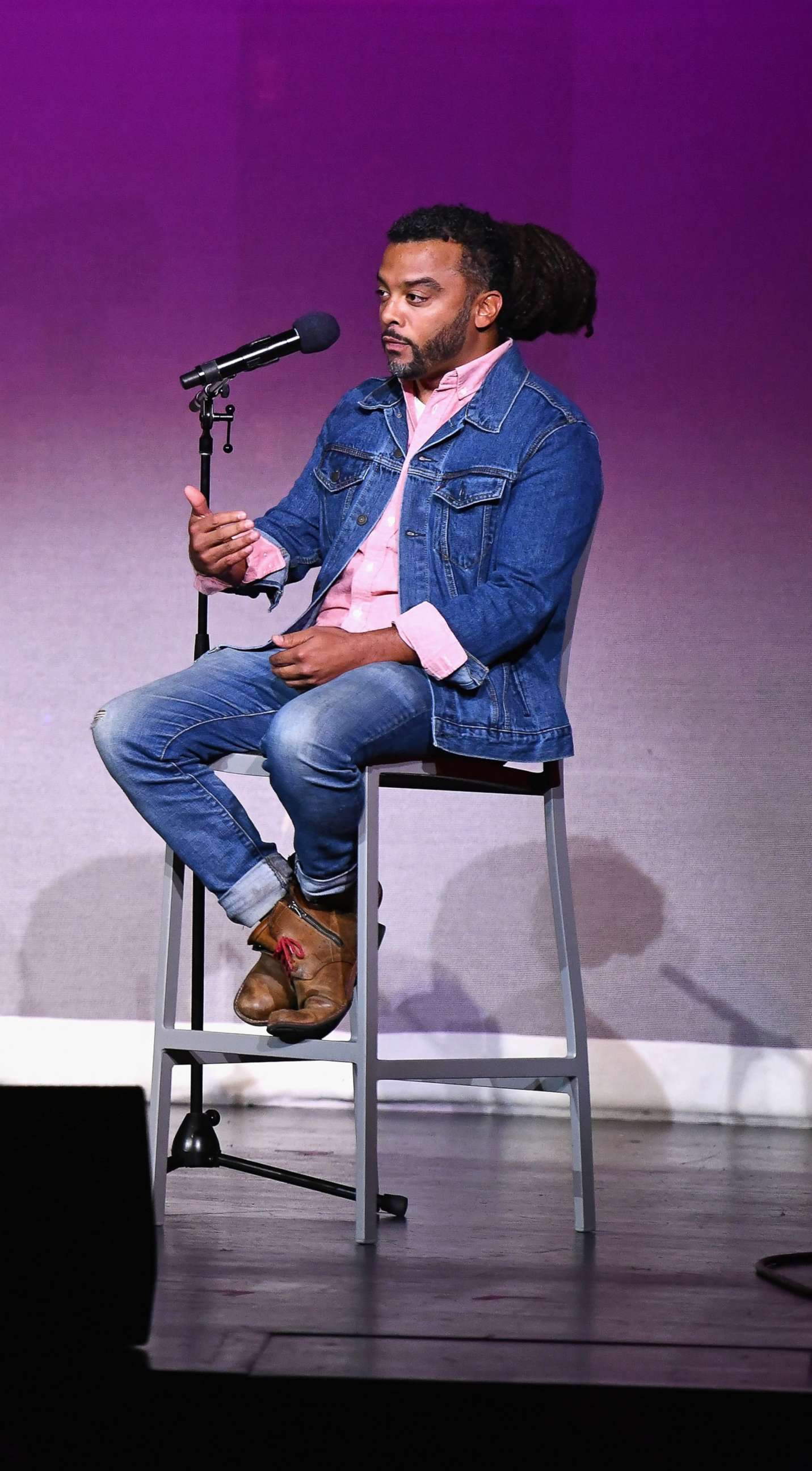 PHOTO: Adam Foss speaks onstage during "Global Citizen Week: At What Cost?" event at The Apollo Theater in New York, Sept. 23, 2018.