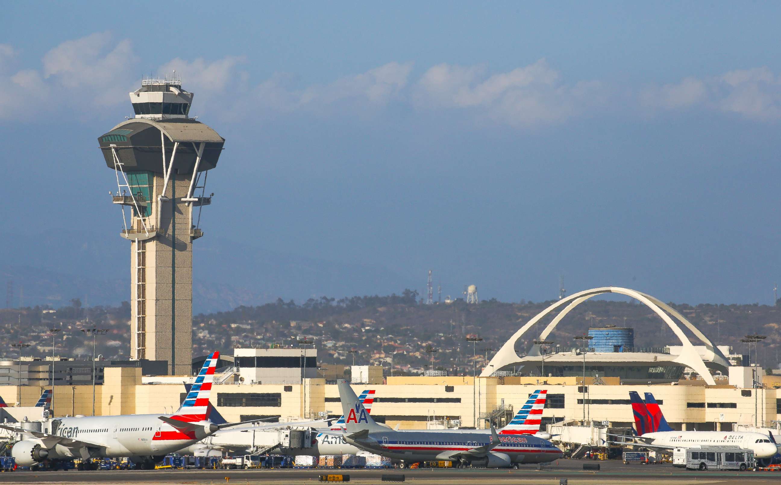 PHOTO: Control Tower and Theme Building at LAX airport, Oct. 3, 2016, in Los Angeles.