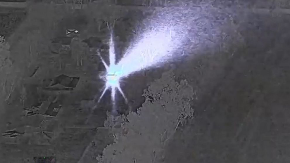 PHOTO: The California Highway Patrol's Golden Gate Division Air Operations released footage showing one of its planes and crew being hit by a blue laser. 