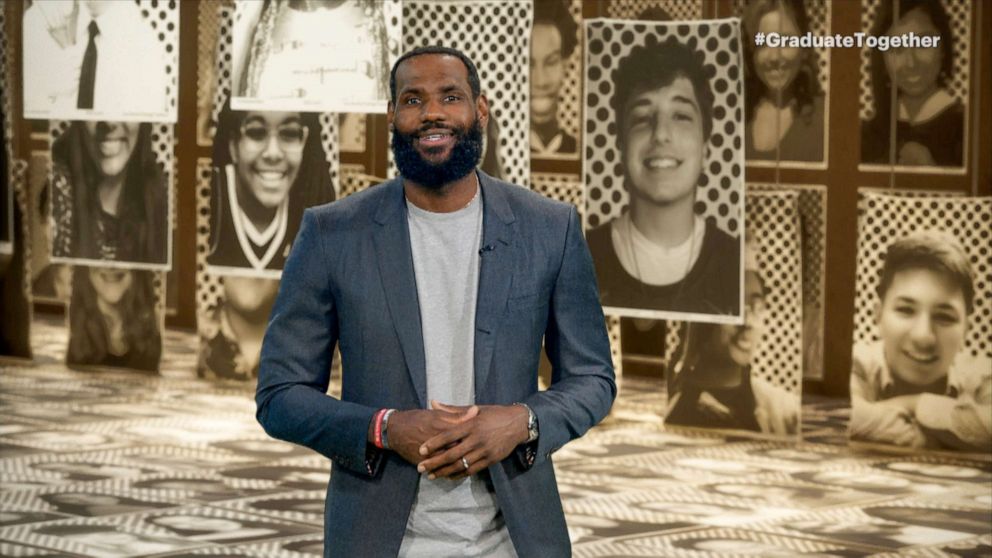 PHOTO: In this screengrab, LeBron James speaks during "Graduate Together: America Honors the High School Class of 2020" on May 16, 2020.