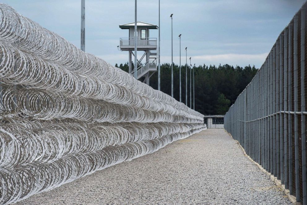 PHOTO: Razor wire protects a perimeter of the Lee Correctional Institution in Bishopville, S.C., in this Feb. 9, 2016.