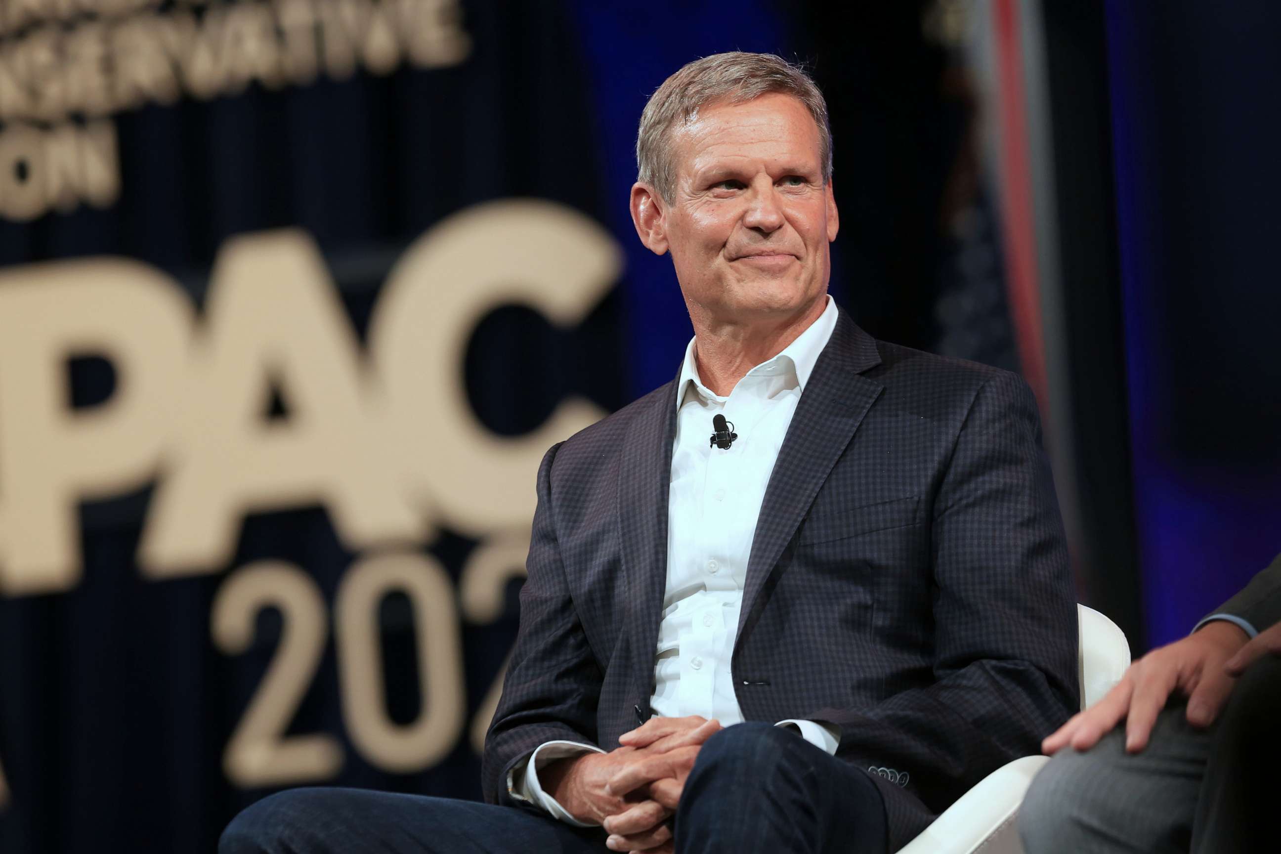 PHOTO: Bill Lee, governor of Tennessee, smiles during the Conservative Political Action Conference (CPAC) in Dallas, July 10, 2021.