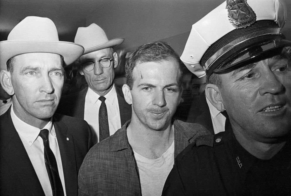 PHOTO: Twenty-four-year-old ex-marine Lee Harvey Oswald is shown after his arrest on Nov. 22, 1963 in Dallas.