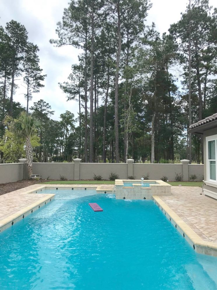PHOTO: Gerry Leighton said that they are planning to drain the pool in their backyard, pictured, so that the water doesn’t contribute to any storm surge damage.
