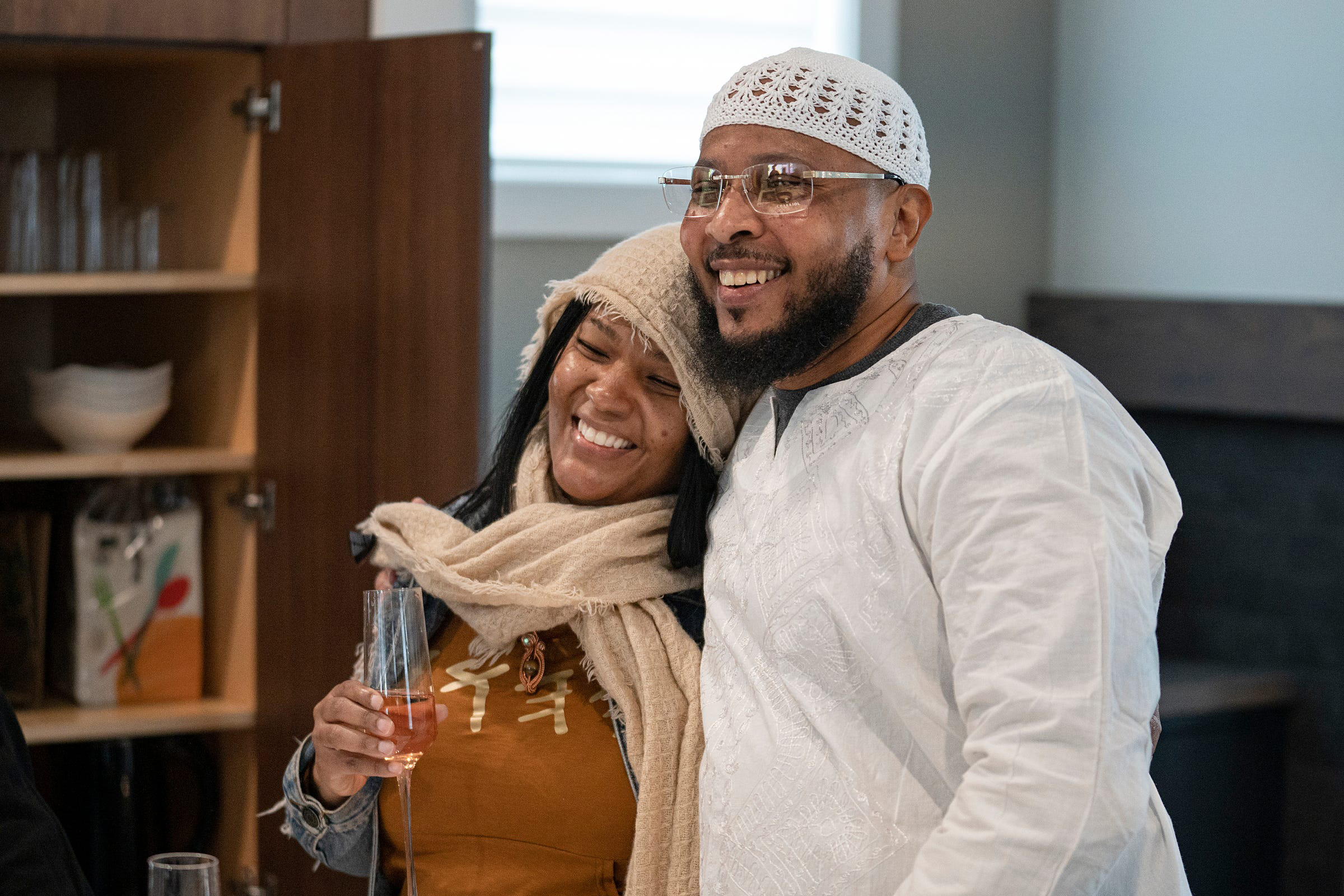 PHOTO: Leon Benson (right) embraces his sister Valerie Buford on March 9, 2023, in Indianapolis, after Benson was exonerated and released from the Correctional Industrial Facility in Pendleton earlier in the day.