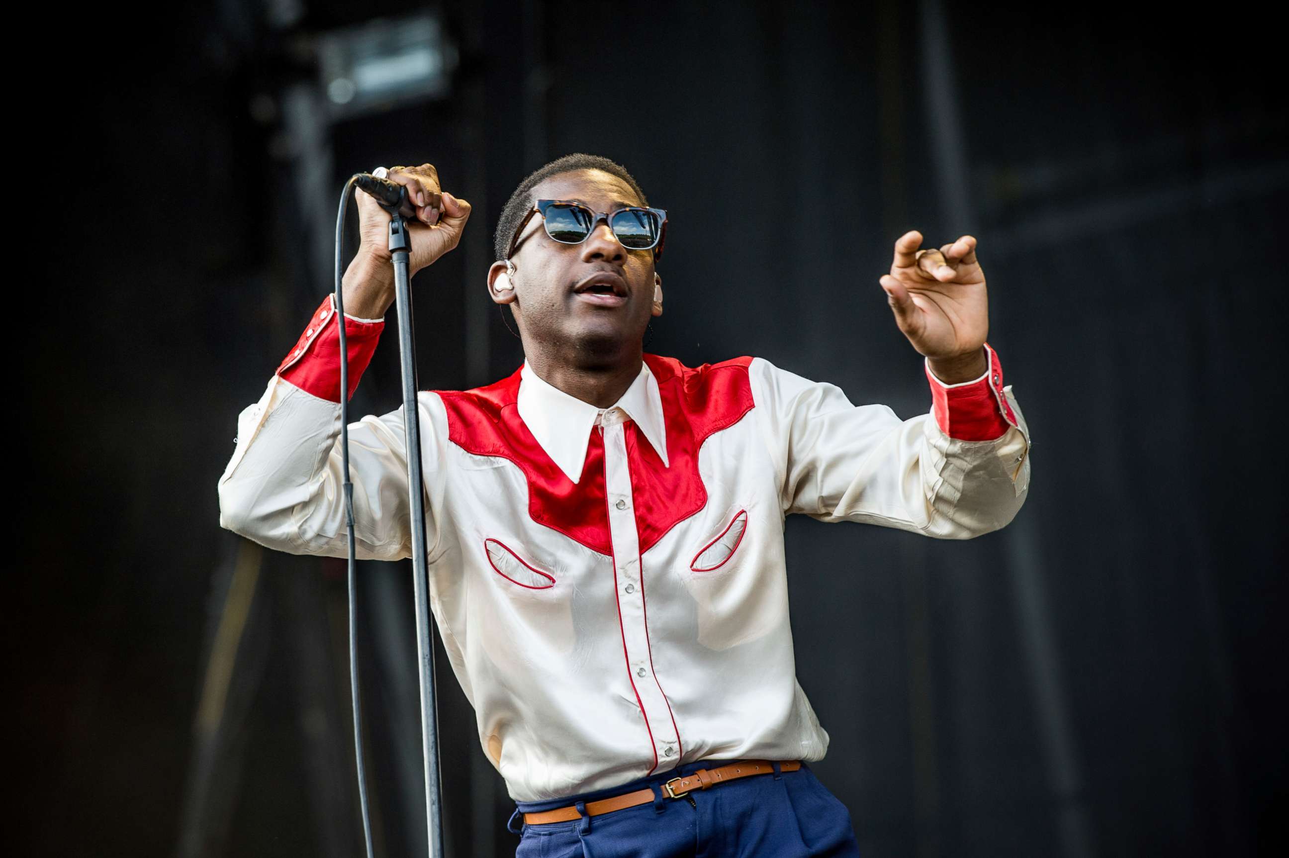 PHOTO: This July 30, 2016 file photo shows Leon Bridges performing at Lollapalooza in Chicago. 