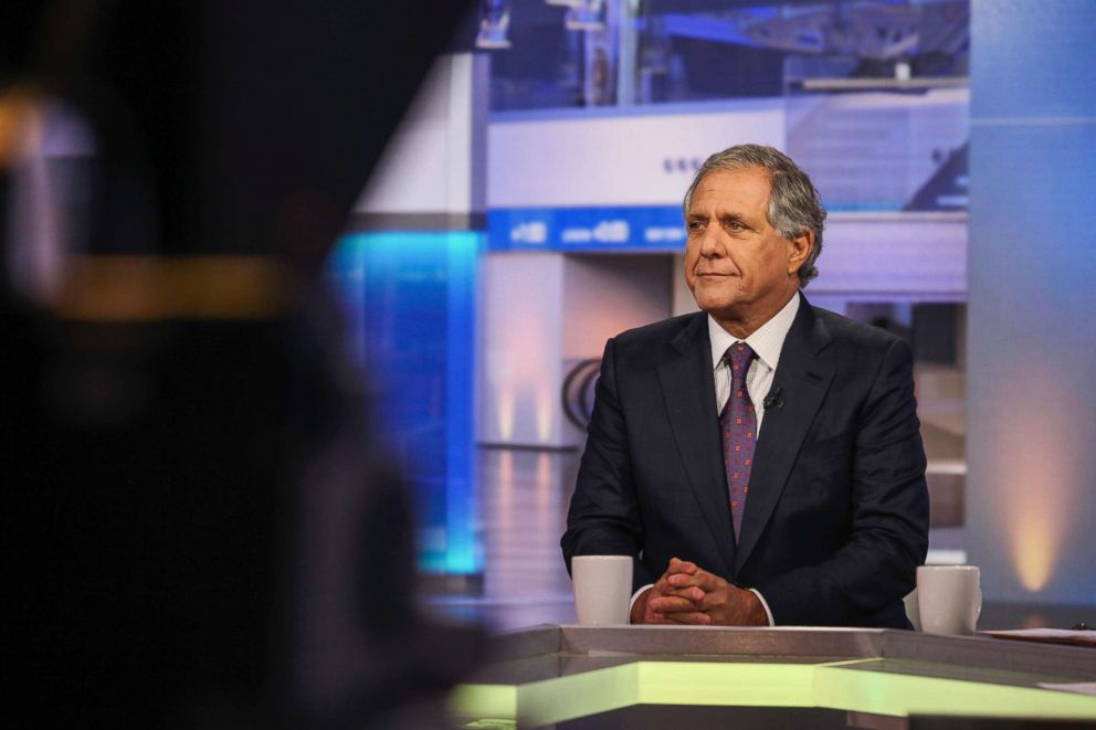 PHOTO: Leslie "Les" Moonves, president and chief executive officer of CBS Corp., listens during a Bloomberg Television interview in New York City, Oct. 14, 2015.