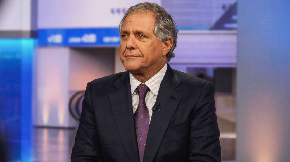 PHOTO: Leslie "Les" Moonves, president and chief executive officer of CBS Corp., listens during a Bloomberg Television interview in New York City, Oct. 14, 2015.