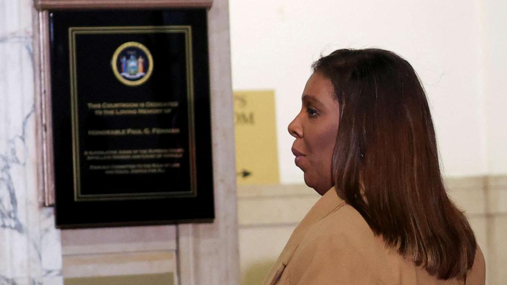 PHOTO: New York Attorney General Letitia James arrives for the Trump Organization civil fraud trial, at the New York State Supreme Court in the Manhattan, Nov. 2, 2023.