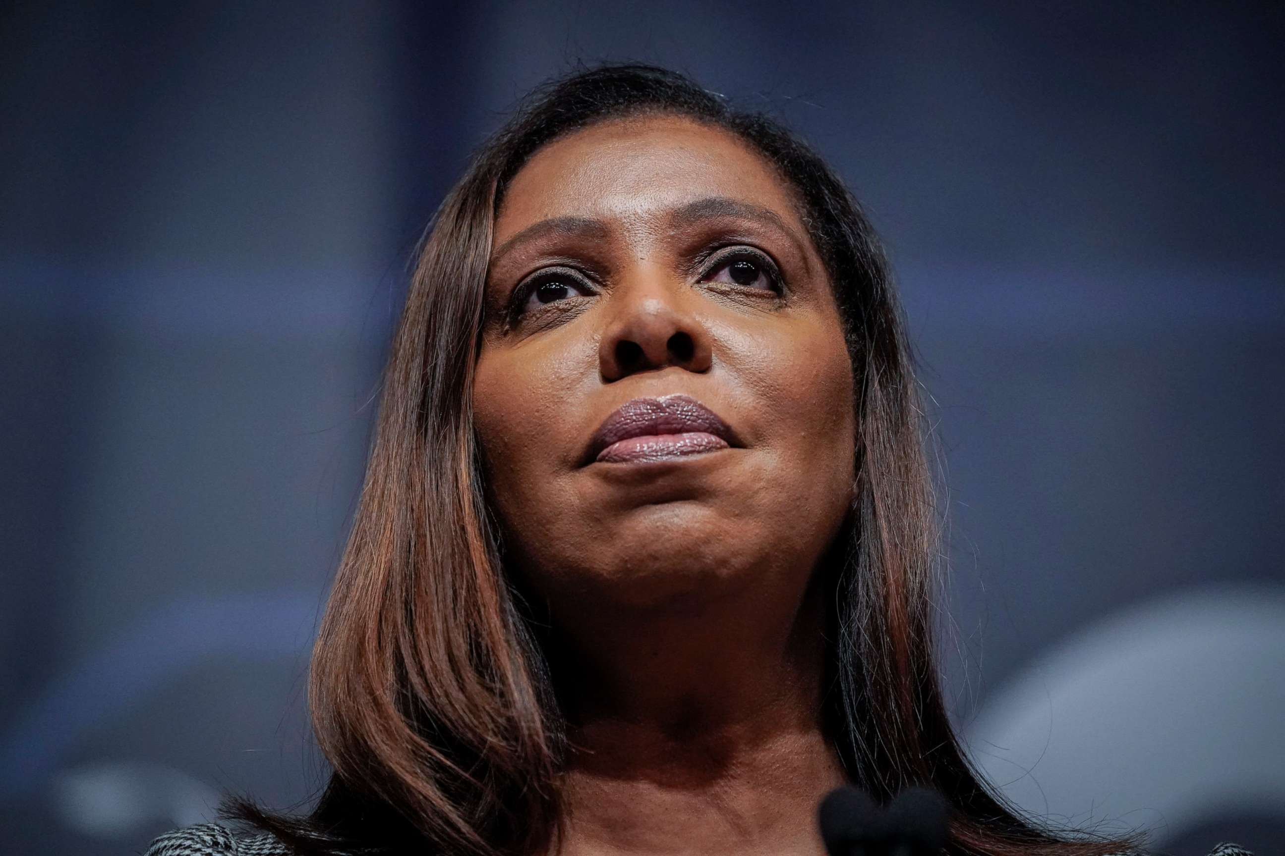 PHOTO: New York State Attorney General Letitia James speaks during the New York State Democratic Convention in New York, Feb. 17, 2022.