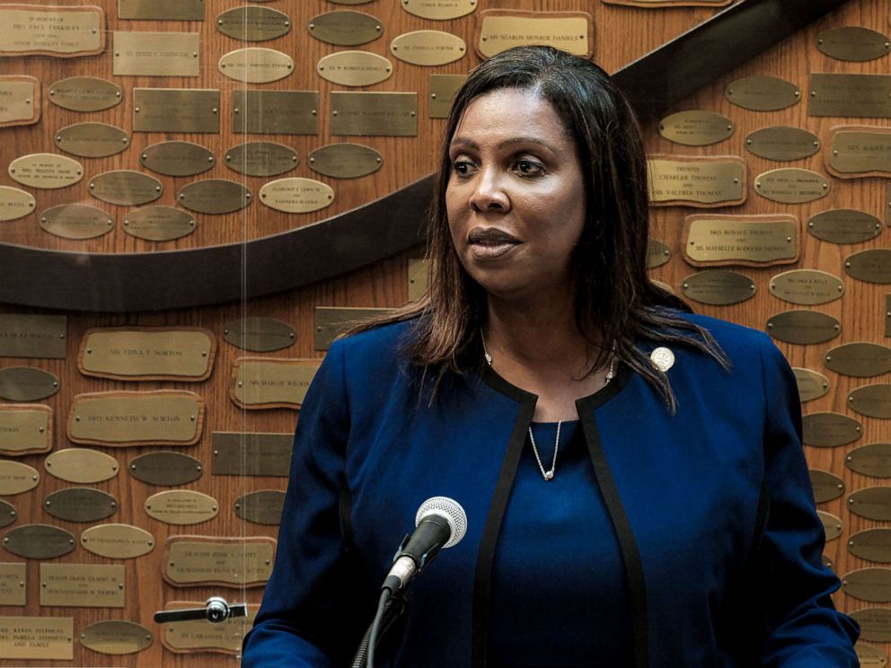 PHOTO: New York State Attorney General Letitia James speaks at a news conference, Sept. 20, 2020, in Rochester, New York.