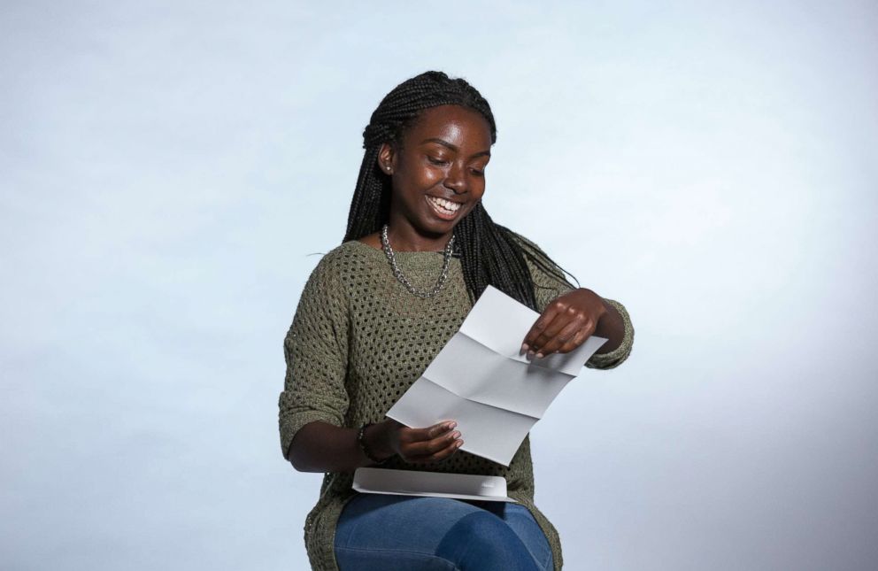 PHOTO: First generation college students read letters from their parents. Pictured: Kiara Gilbert