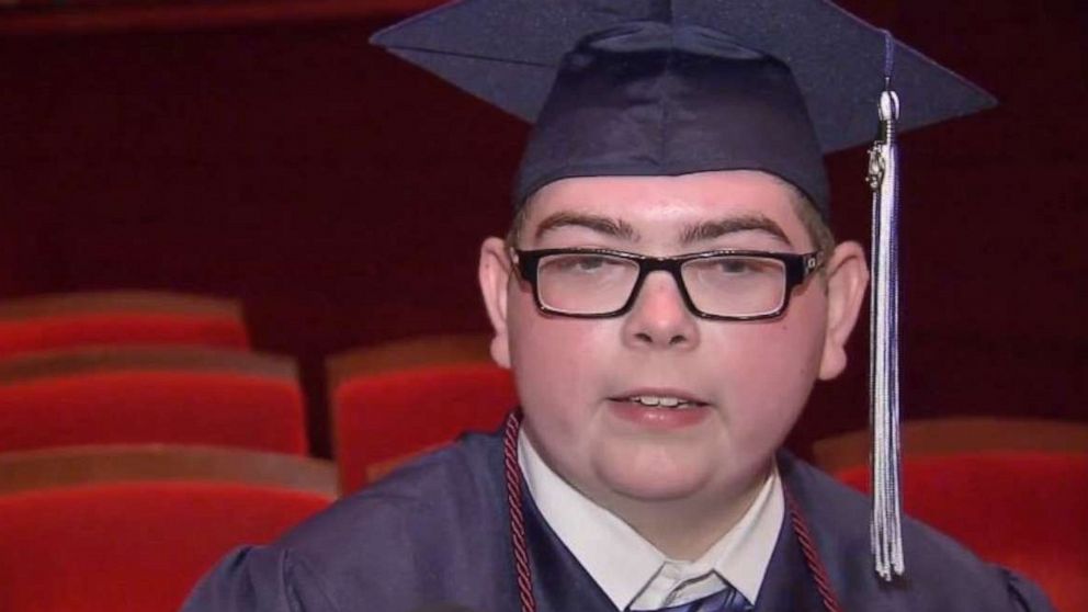PHOTO: Tom Sweeney graduated from Philadelphia Performing Arts charter school on time Friday, June 14, 2019, despite being diagnosed with leukemia as a 13-year-old.