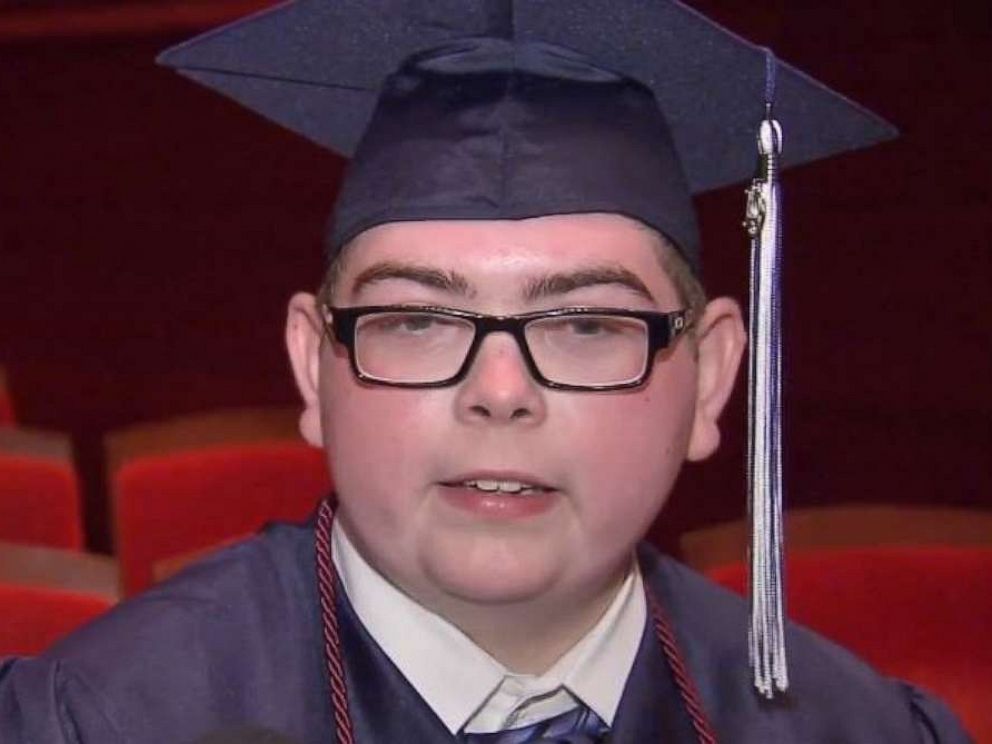 PHOTO: Tom Sweeney graduated from Philadelphia Performing Arts charter school on time Friday, June 14, 2019, despite being diagnosed with leukemia as a 13-year-old.