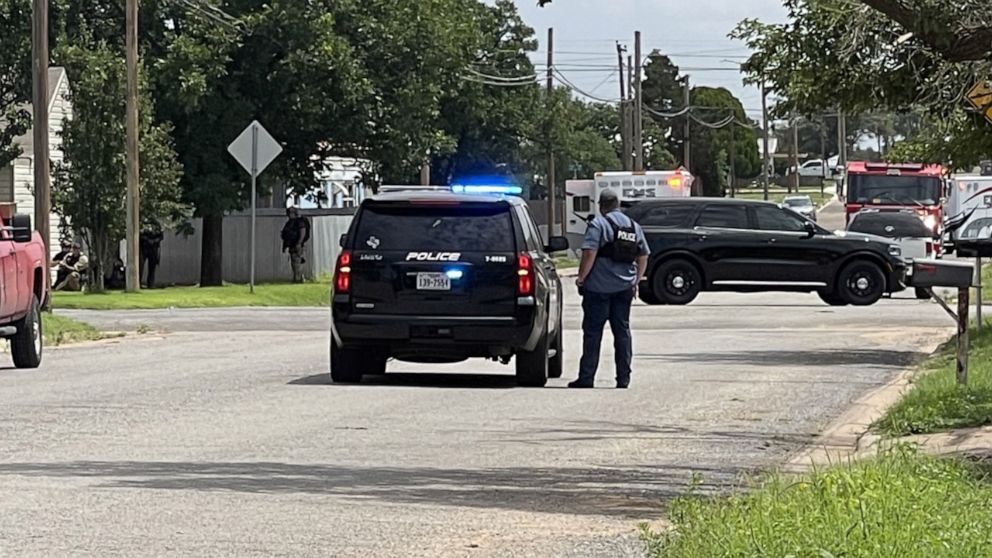 PHOTO: A Lubbock County Sheriff's Office sergeant and three Levelland, Texas, police officers were shot by a barricaded suspect on Thursday, July 15, 2021. The Lubbock County SWAT officer was killed.
