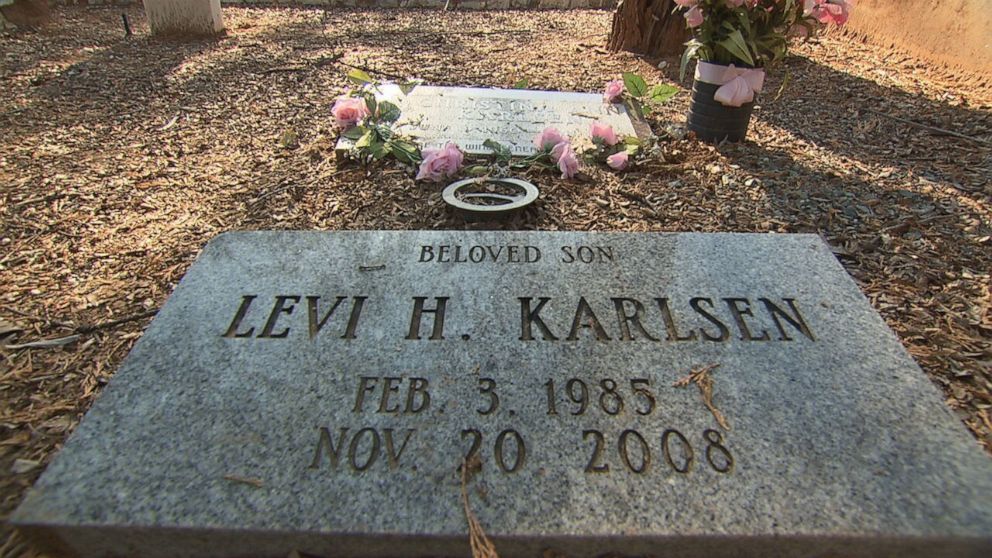 PHOTO: Levi Karlsen's grave, next to his mother Christina's.