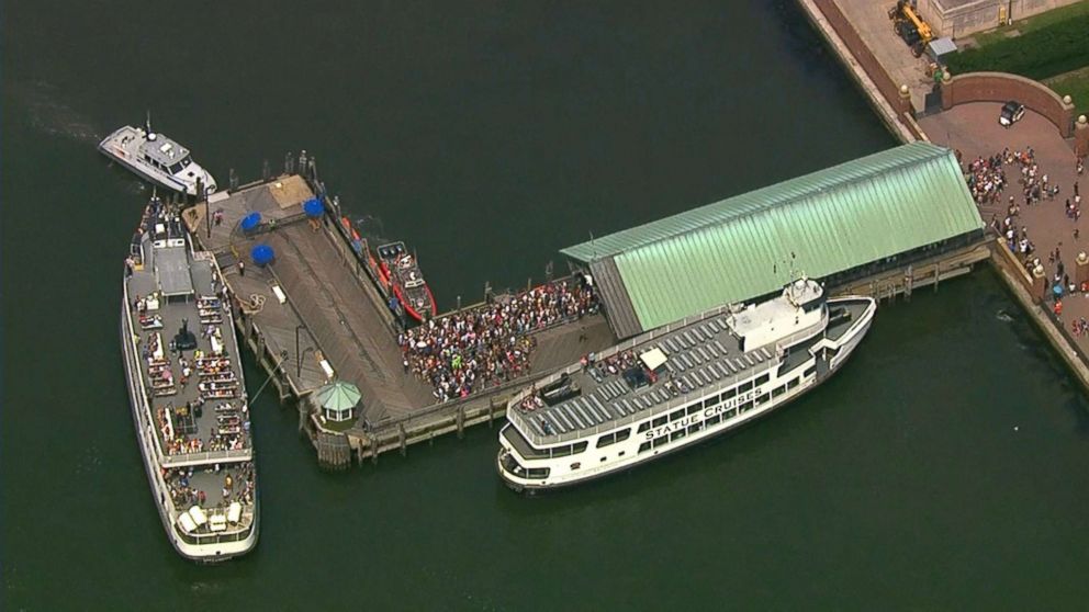 PHOTO: The Statue of Liberty was evacuated after a small fire in propane tanks on Liberty Island in New York, Aug. 27, 2018.