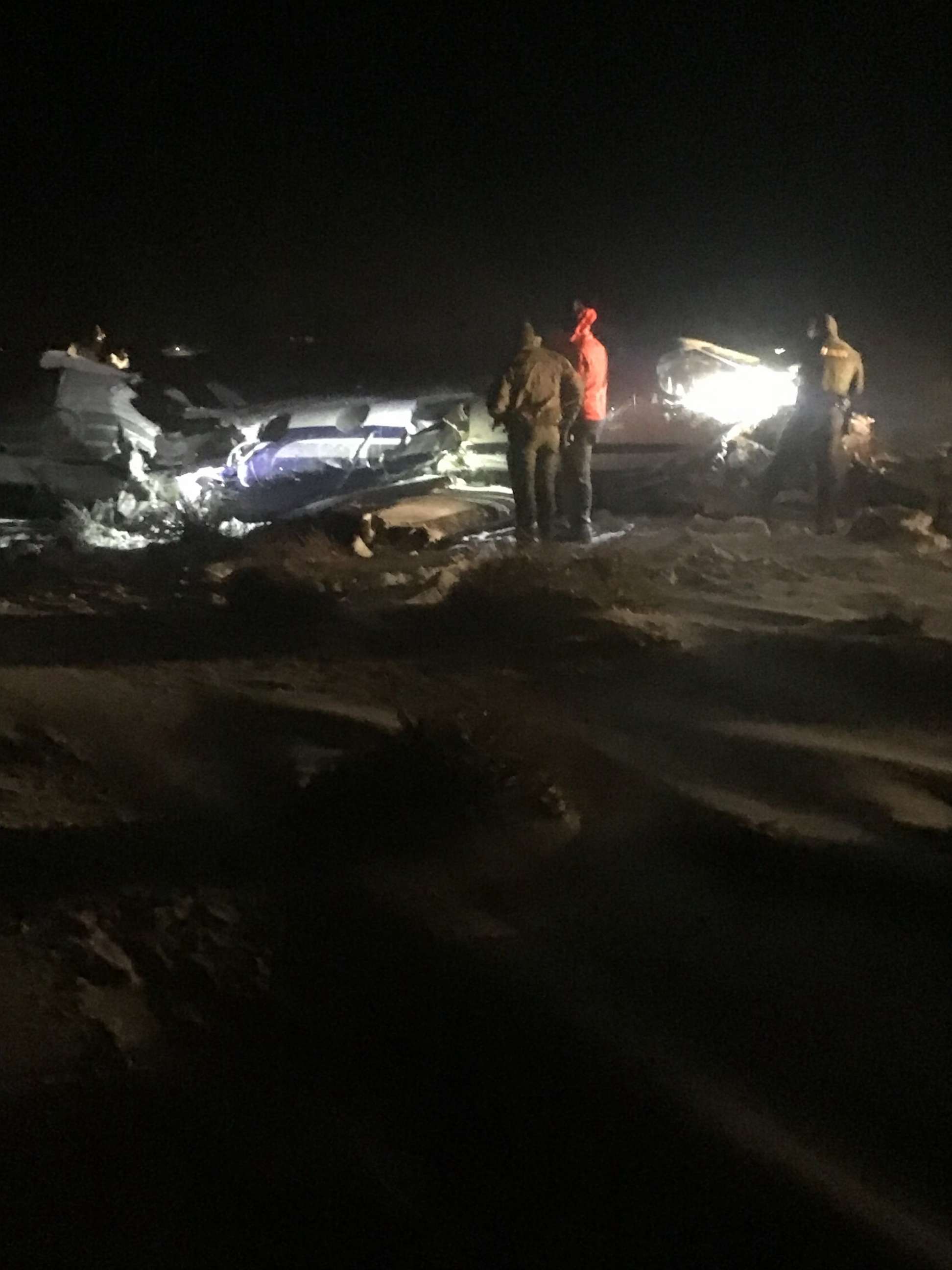 PHOTO: Five people were killed, including a patient and medical personnel, after a Care Flight plane crashed late Friday, Feb. 24, 2023, near Stagecoach, Nev.