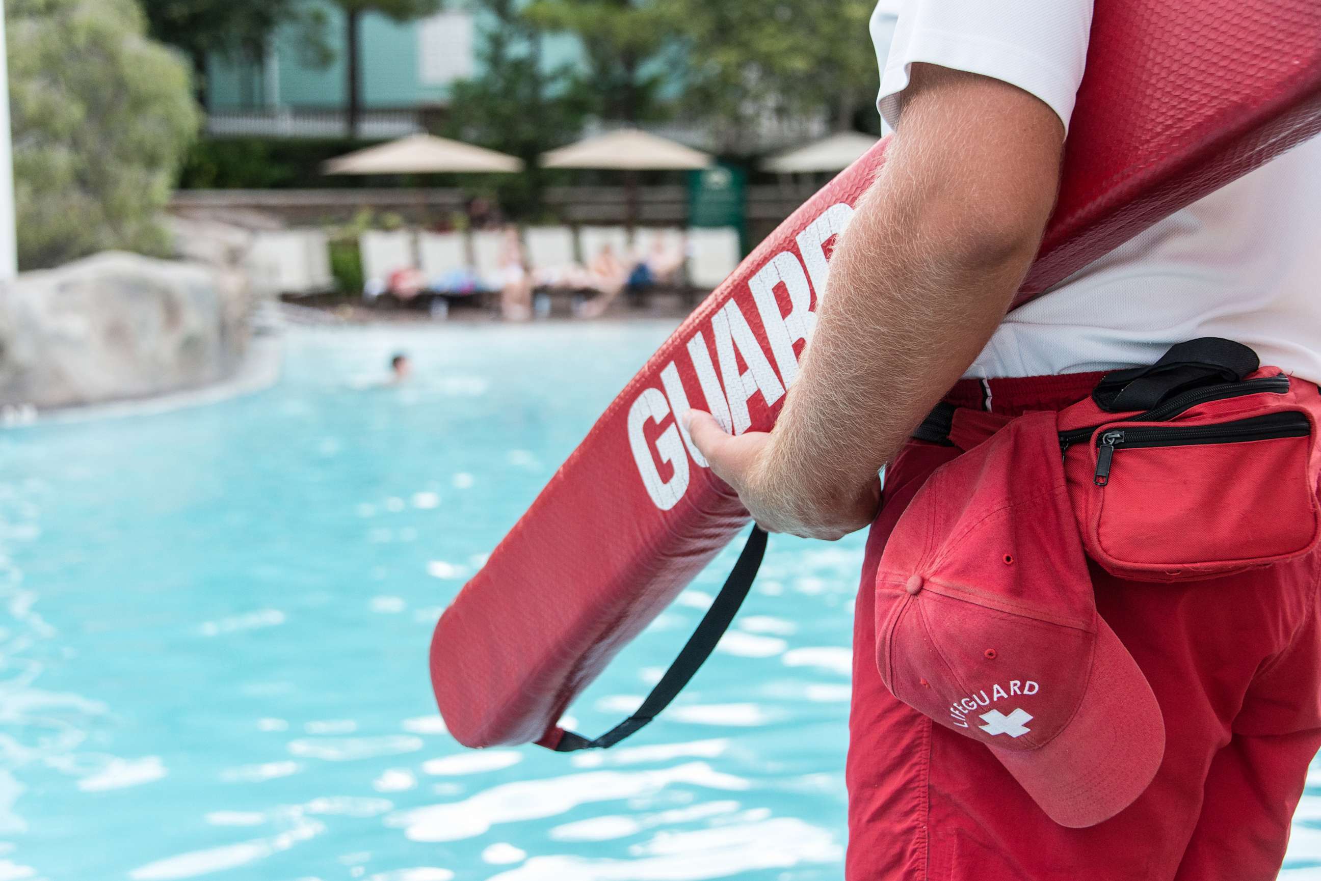 PHOTO: A lifeguard watches a swimming pool in an undated stock photo.