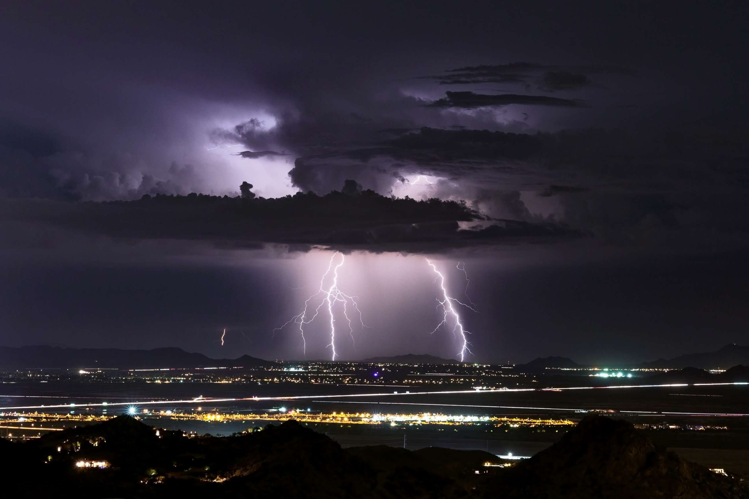 PHOTO: Lightning strikes over Phoenix, Arizona.