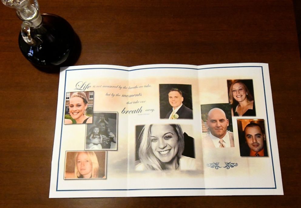 PHOTO: This photo shows a church program for a funeral mass for eight of the twenty people killed during the fatal crash last Saturday in a limousine in Schoharie, NY, during a religious service at the St. Stanislaus Roman Catholic Church in Amsterdam, NY on Saturday, October 13, 2018.