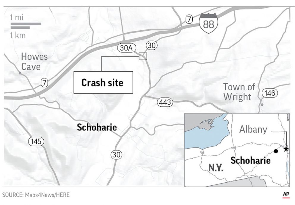 PHOTO: State police say 20 people died in a crash in upstate New York that local officials say involved a limousine near a crowded tourist spot.