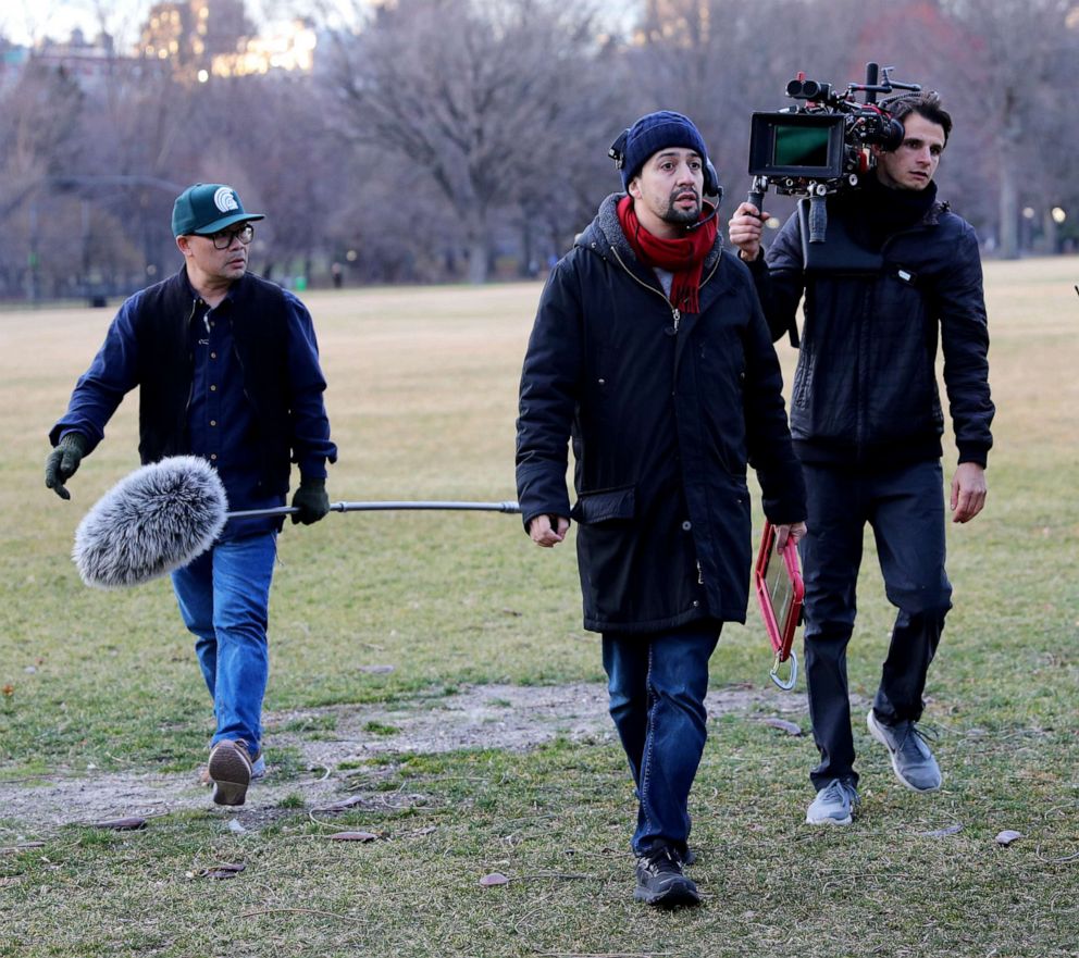PHOTO: Lin-Manuel Miranda works on the set of "Tick, Tick... Boom!" in New York, March 05, 2020.