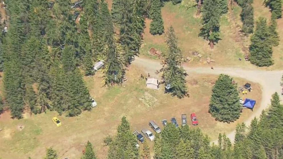 Authorities search for clues into the disappearance of Lindsey Baum near Ellensburg, Wash., on May 12, 2018. The girl's remains were found in the region last fall after she went missing in 2010.